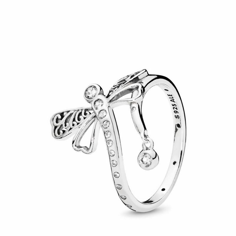 Pandora Dreamy Dragonfly Statement Ring Ireland - Sterling Silver/Cubic Zirconia - 438970IJL